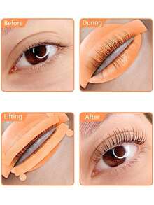 6pcs Eyelash Curling Ribbons, Silicone Eyelash Curling Pads With Color, Eyelash Curling Auxiliary Tools Silicone Boat-Shaped Pads, Reusable Eyelash Curling Pads, Soft Silicone Curling Ribbons Eyelash Curling Compensator, Eyelash Stickers Beauty Tools For Eyelash Curling - Multicolor - View 9