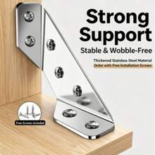 1/5PCS Fixed Angle Code Stainless Steel 90 Degree Right Angle Bed Table And Chair Trapezoidal Bracket Three-Sided Support Angle Iron Device Thickened And Durable Multifunctional Furniture Cabinet Door Bracket Hardware Connection Accessories - A - View 13