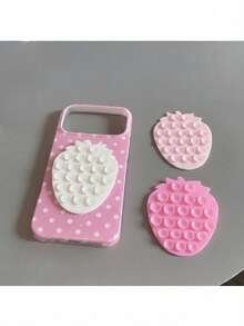 3pcs Combination Suction Cup Strawberry Silicone Suction Cup/Heart Silicone Suction Cup Phone Stand Sticker, Silicone Suction Cup Phone Sticker, Compatible With All Apple Models And Android Tablets, Cute Gift For Girls - Multicolor - View 21