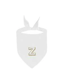 1pc Personalized White Pet Scarf Featuring Letter Designs-A Great Gift And Pet Accessory. Choose A Backpack Customized With Your Furry Friend's Initial; It Is Perfect For Hiking, Camping, Traveling, And Park Walks With Small To Medium-Sized Pets. - White - View 11
