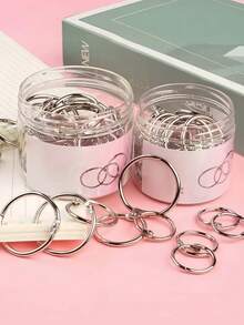 1pc/20pcs Detachable Loose Leaf Binding Rings, Perforated Metal Rings, DIY Handmade Spiral Rings, Metal Binding Puncher - Multicolor - View 7