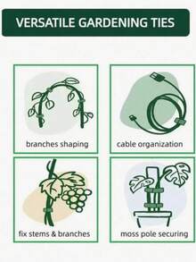 Adjustable Reusable Garden Plant Ties, Thickened Hook And Loop Garden Tape, Strong Climbing Plant Support Strap, Suitable For Tomato Vines, Essential Indoor And Outdoor Gardening Tool And Home Cable Management Strap - 1cm Wide - View 7
