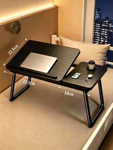 Adjustable Foldable Bed Desk, Tilting Top With Cup Holder & Side Storage, Portable Anti-Slip Laptop Table, Ergonomic Desk For Bed Sofa Home Use, Perfect For Students Workers Adults - Multicolor - View 12