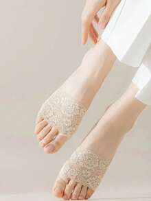 QKC 1 Pair Heart-Shaped Women's Anti-Slip Front Sole Pads, Suitable For High Heels And Casual Shoes - Beige - View 2