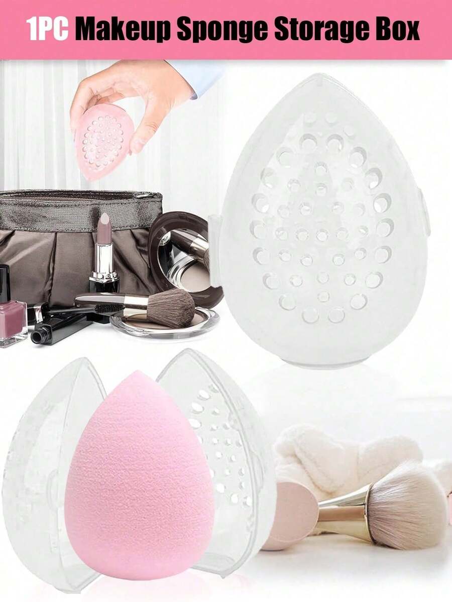 1/5/10pcs/Set Makeup Sponge Storage Box, Cosmetic Organizer Box, Cosmetic Storage Rack, Storage Box, Cosmetic Organizer Box, Organizer Box, Travel, Beauty, Bedroom Accessories, Bedside Vanity Accessories, Vanity Organizer Bag, Makeup Bag