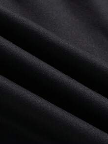 1XL-5XL Plus Size Men's Solid Color Drop Shoulder Long Sleeve Casual Sweatshirt, Autumn/Winter Back To School Season - Black - View 6