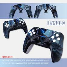 Gothic Dark Fantasy Warrior Theme Sticker Kit, Compatible With PS5 Disc Edition Console And Dual Controllers, High-Quality Vinyl Film, Scratch-Resistant, Waterproof, Easy To Remove Without Residue - View 5