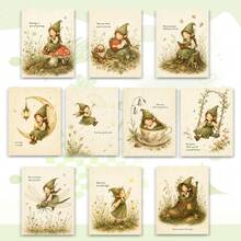 10pcs Retro Animal Scene Self-Adhesive Stickers With Humorous Quote Design, Decorative Art Decals For Notebook, Journal, Laptop, Scrapbook, Wall & Gift Decor - 10Pcs - View 11