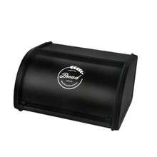 1pc, Retro Bread Box, Flip Metal Storage Box, Top Enclosed Storage Box, Snack Box, Kitchen Countertop Multi-Function Storage Box, Home Decoration, Kitchen Additions, Reusable, - Black - View 1