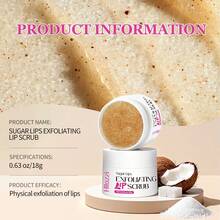 Hllozzi 18g Lip Scrub, Contains Shea Butter, Coconut Oil, Almond Oil And Peach Extract, Moisturizing, Brightening Lip Color, Removing Dead Skin, Suitable For Pre- And Post-Makeup Lip Care - 18g - View 10