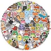 100PCS Cute Cartoon Animal Stickers, Watercolor Animal Stickers, Zoo Stickers, Beautiful Stickers, Stationery Stickers, Waterproof Vinyl Stickers, Suitable For Water Bottles, Computers, Laptops, Mobile Phones, Suitcases, Notebooks, Refrigerators - J - View 11