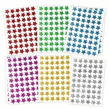 6 Colors Holographic Star Reward Stickers, Shiny Foil Star Stickers, Suitable For Children's Behavior Tracking Charts, School Classroom Student Teacher Supplies, 0.6 Inch Diameter - Six-color Five-pointed Star - View 9