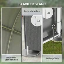 Garden Shed, Storage Tent, Robust & Weatherproof, Steel Frame, 1.2x1.8x1.6m, Dark Grey - Dark Grey - View 5