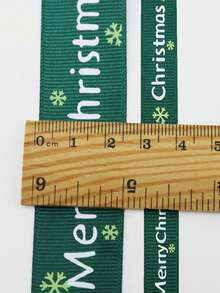 1 Roll 24 Yards Red & Green Dual-Color Ribbon - Christmas Decoration, Printed With "Merry Christmas", Perfect For Gift Wrapping, Wreath Making, Handmade Crafts And Various Christmas Decorations (Such As Holiday Wreaths, Decorative Ribbons, Etc.) - Multicolor - View 7