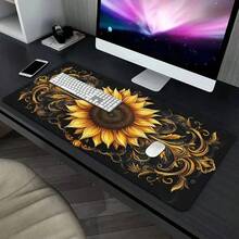Gold Sunflower High-Definition Print Desk Mat, Multi-Functional Extra Large Mouse Pad, Keyboard Gaming Mouse Pad, Office Computer PC Gamer Desk Mat, Washable Non-Slip Rubber Material, Perfect Gift For Friends And Family, Adult Gift - Sunflower - View 2