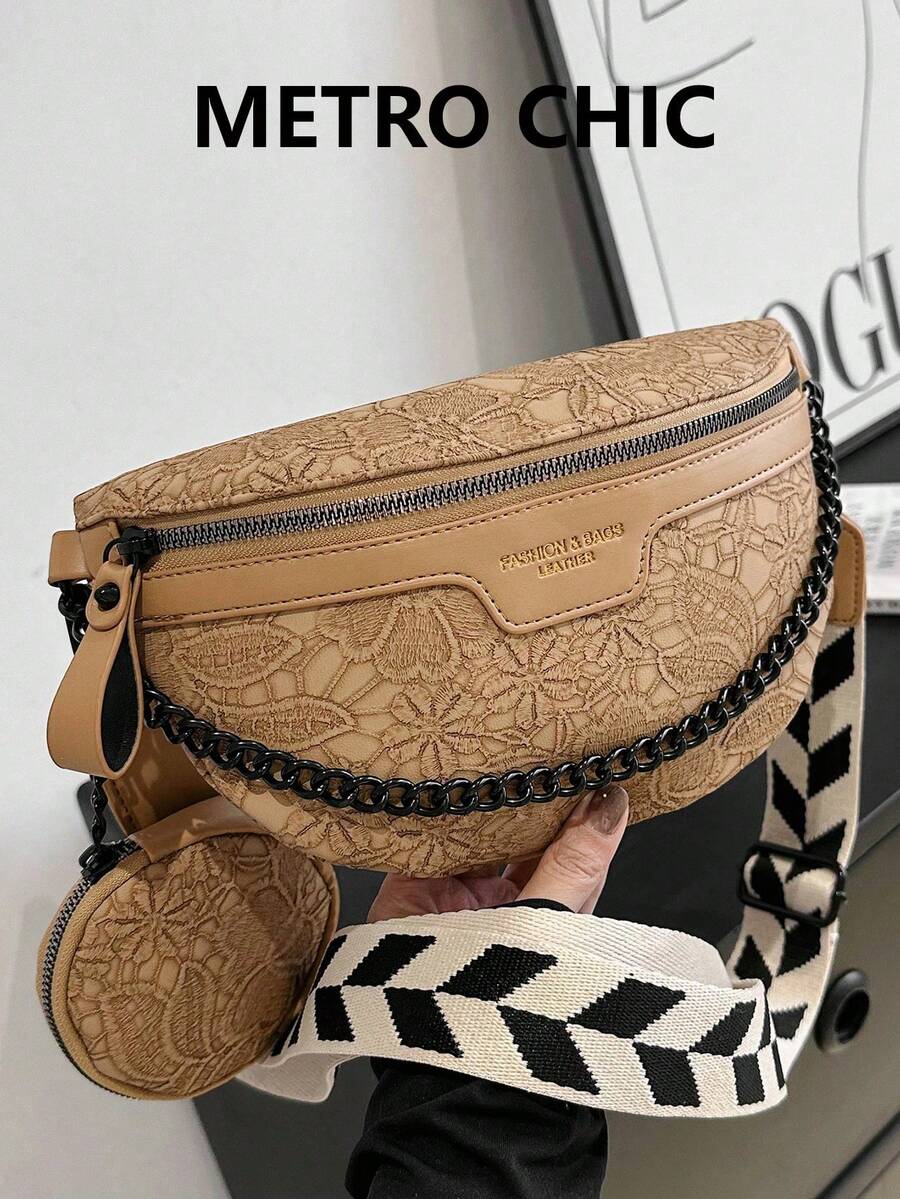 Fashionable Versatile Waist Pack & Chest Bag, Unisex Design For All Seasons - Khaki - View 1