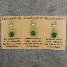 5pcs/10pcs Lucky Turtle Enamel Keychain, Lucky Turtle German Blessing Card, Lobster Clasp Bag Charm Good Luck Gift - Multicolor - View 5