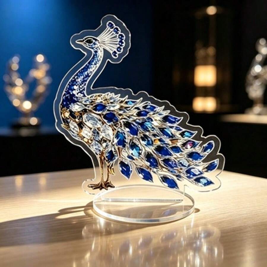 1件装 奢华2D亚克力水晶孔雀摆件装饰品 - 多款 - 查看 1