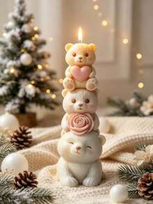 3pcs Bear Shaped Silicone Mold DIY Bear Animal Aromatherapy Candle Plaster Decor Mold - Bear Mold - View 6