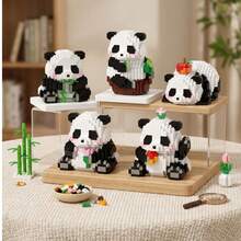 Cute Panda Mini Building Blocks Set, Micro Particle DIY Assembly Toy, Desktop Decoration, Children & Adult Holiday Birthday New Year Gift, Exquisite Small Gift - Panda - View 2