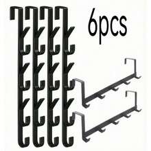 1/6pcs Carbon Steel No-Drill Door Hook - Heavy Duty Metal Multi-Purpose Towel Rack | Space-Saving Vertical Design Storage Hook Rack | Bathroom Door Towel Rack, Titanium Gold, No Drilling Required, Suitable For Bedroom - View 11
