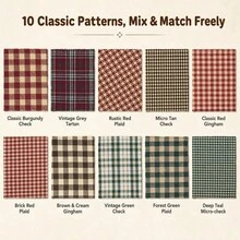 1/30/50pcs Striped & Plaid Fabric Set, Pre-Cut Fabric, Vibrant Classic Plaid Combination, High-Quality Colorful Yarn-Dyed Plaid Fabric, Suitable For DIY Sewing, DIY Crafts, Home Decor, Patchwork And Embroidery, Soft Durable Multi-Functional Fabric - Multicolor - View 8