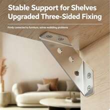 1/5PCS Fixed Angle Code Stainless Steel 90 Degree Right Angle Bed Table And Chair Trapezoidal Bracket Three-Sided Support Angle Iron Device Thickened And Durable Multifunctional Furniture Cabinet Door Bracket Hardware Connection Accessories - A - View 3