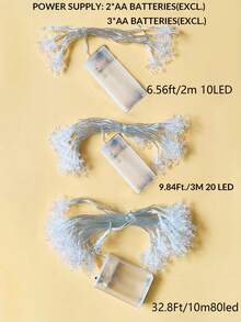 1pc Home Christmas Decoration Snowflake LED Light String, Battery Powered, Holiday Party Decoration Light String, Indoor Room Wall/Window Decoration Snowflake Light, Snowflake Christmas Decoration Light, Christmas Gift, LED Snowflake Fairy Light - Multicolor - View 9