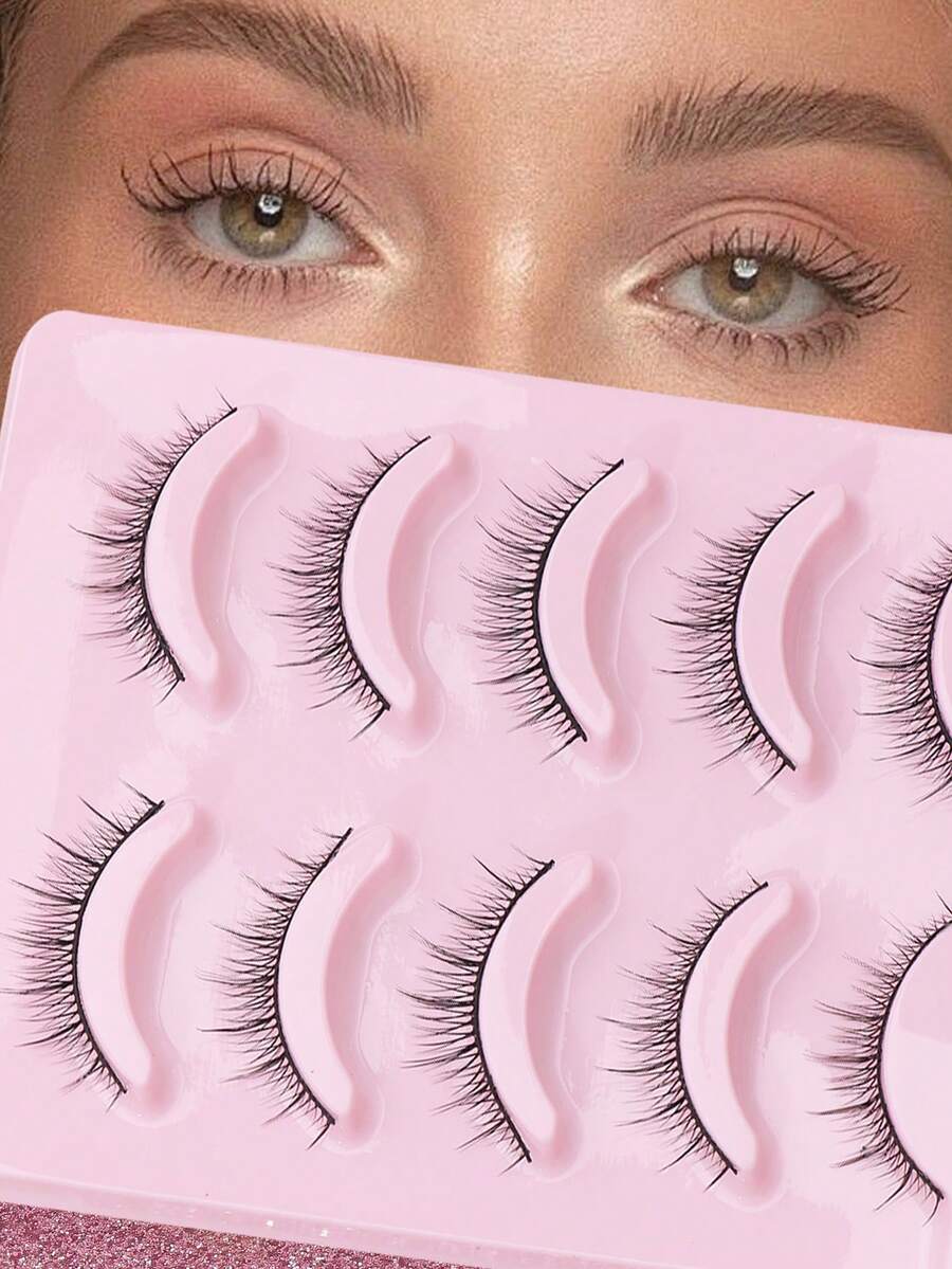 AYRMILLA Lashes NEW 5 Pairs Natural False Eyelashes Fluffy Soft Dramatic Wispy Eyelash ,Handmade Upper Lash Winged End Eye Elongated Eyelashes Natural Realistic Eyelash Full Strip Lashes Volume Popular Make Up Beauty Tools. - Black - View 1