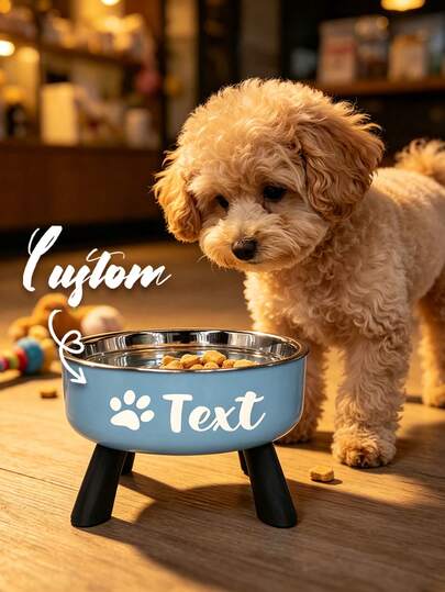 Personalized Non-Slip Stainless Steel Pet Bowl, Customizable Name, Cat Feeding Bowl, Cat & Dog Pet Gift, Engraved, Fashionable, Colorful, Vintage, Cute, Unique, Suitable For Anniversary, Birthday, Pet Lovers, Modern, Durable