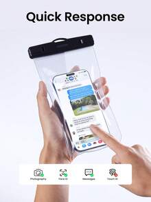 UGREEN Waterproof Phone Pouch, 6.7 Inch, Compatible With IPhone 15 Pro Max And Samsung S23, Suitable For Summer Vacation, Diving, Swimming, Beach And Other Occasions - Black - View 3