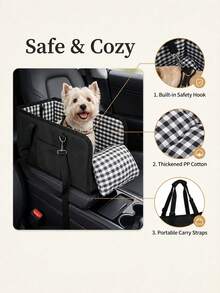 Car Pet Dog Seat - Foldable Pet Car Seat With Seat Belt Support And Anti-Slip Design - Portable Height-Increasing Seat With Cushion And Sturdy Frame, Suitable For Small Dogs Up To 11 Lbs, For SUV, Sedan, Van - Center Console Accessory - Multicolor - View 2