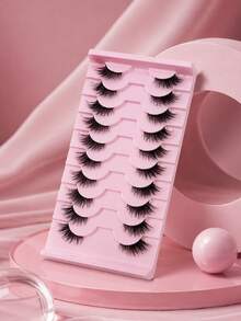 10 Pairs Half Lashes Natural, Dense, Curled, And Simulated Plush False Eyelashes Are Soft, Skin Friendly, Non Irritating, European And American Style Eyelashes That Can Be Used Multiple Times, Suitable For Daily Commuting Makeup - View 11