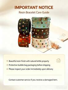 1pc Vintage Colorful Crystal Inlaid Tie Dye Resin Open Bangle Bracelet, Suitable For Women's Party/Retro Outfits - Colored Diamond Open Bracelet - View 8