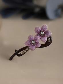 1/2pcs Minimalist Fashion Flower Hair Claw Clip Twist Design Elegant Women's Hair Accessory - Multicolor - View 8
