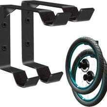 Solid Steel Wall‑Mounted Bike Storage Hook, Bicycle Wheel Hanger Bracket With Soft Anti‑Scratch Pad For Spare Tire Storage - 1pc - View 2