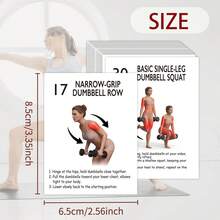 30PCS Dumbbell Training Quick Reference Cards, Colorful Fitness Cards, Women's Full Body Strength Training Guide, Portable Fitness Accessories, Home Dumbbell Training Cards - Complete Set Of Upper Body, Shoulder, Chest, Back And Lower Body Exercises, Lightweight And Durable, Perfect For Daily Home Use - 30-piece Dumbbell Workout Quick Reference Card - View 7