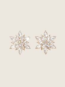 Valisandre 2pcs Colorful Multi-Layer Flower Rhinestone Stud Earrings, Gift For Women, Suitable For Daily, Date, Vacation - Multicolor - View 8