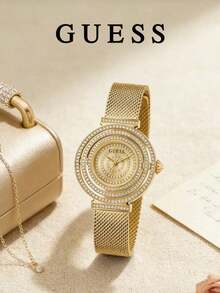 Armani GUESS G-Luxe 女款石英腕錶 35mm 金色 PVD 不鏽鋼錶殼 金色壓紋 Logo 錶盤 W1228L2 - 均碼 - 查看 17