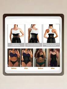 Plus Size Women's Tummy Control Waist Cincher, Adjustable Shoulder Strap Waist Trainer, Waist Shaping Corset - Multicolor - View 9
