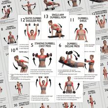 30PCS Dumbbell Training Quick Reference Cards, Colorful Fitness Cards, Women's Full Body Strength Training Guide, Portable Fitness Accessories, Home Dumbbell Training Cards - Complete Set Of Upper Body, Shoulder, Chest, Back And Lower Body Exercises, Lightweight And Durable, Perfect For Daily Home Use - 30-piece Dumbbell Workout Quick Reference Card - View 8