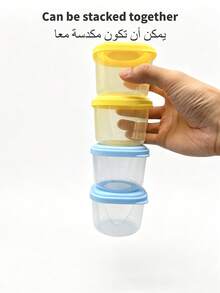 6pcs/Set Cartoon Baby Food Container/Kitchen Food Container/Portable Milk Powder Box/Seasoning Box/Food Storage Container/Material: PP - Multicolor - View 4