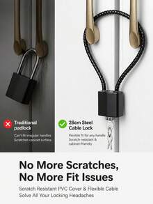 1pc Heavy Duty Steel Cable Lock | Waterproof & Rust-Proof Security Padlock, Suitable For Helmet, Luggage, Gym Locker | Flexible Multi-Purpose Combination Lock | Dorm & Travel Essential - Multicolor - View 4
