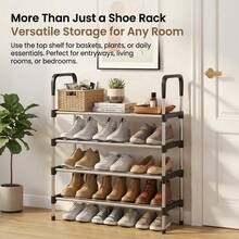 1pc 3-Tier Or 5-Tier Shoe Rack Storage Organizer, Large Capacity Shoe Storage Rack, Space-Saving, Suitable For Entryway, Hallway, Closet, Dorm, Easy To Assemble, Home Shoe Rack - View 10