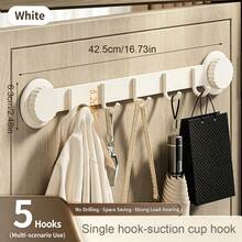 Heavy-Duty Suction Cup Wall Hook Rack - No Need For Drilling, Self-Adhesive Design, Removable Plastic/Metal Coat Rack, Suitable For Bathrooms And Behind Doors, Strong Load-Bearing Capacity, Easy Installation, Bathroom Storage - Multicolor - View 14