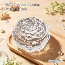 Lotus Thick Glass Nail Crystal Cup Transparent Nail Polish Remover Cup Mixing Palette Professional Nail Salon Mixing Tool - Multicolor - View 12