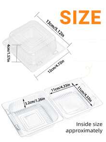 50/100pcs Transparent Plastic Food Containers With Lids, Thickened Disposable Sandwich Flip-Top Boxes, Suitable For Cake Slices, Desserts, Burgers, Salads, Pastries, Fruits, Takeout Trays - View 2