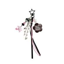 Original Sweet & Cool Style Cat Flower Card Keychain, Girl Star Tassel Ribbon Pendant, Cute Beaded Bag Charm - Multicolor - View 5