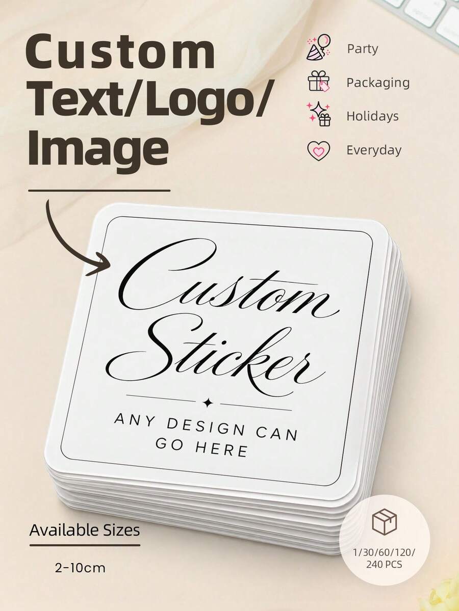 1/30/60/120/240pcs Label yang Dapat Disesuaikan - Stiker Teks dan Gambar yang Dipersonalisasi, Termasuk Label Terima Kasih Kustom, Stiker Segel, Tanpa Setrika, Stiker Kustom Dekoratif Berwarna-warni, Sempurna untuk Pria, Wanita, Keluarga, Teman, Ulang Tahun, Liburan, Rumah dan Acara Lainnya, Stiker Unik yang Dipersonalisasi - Multiwarna 3 - View 1