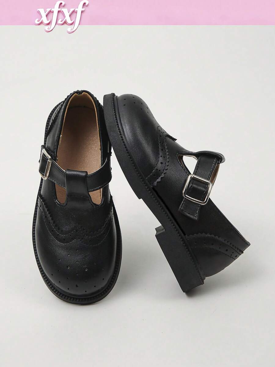 XfxfA New /Academy Style Hook And Loop Slip-On Shoes, Fashionable And Versatile, Suitable For Children To Wear At School/Outdoors/Shopping - Black - View 1